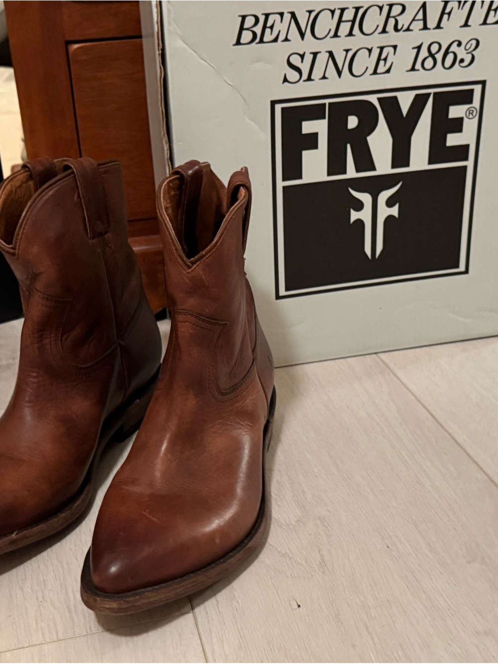 Frye Brown Leather Ankle Boots